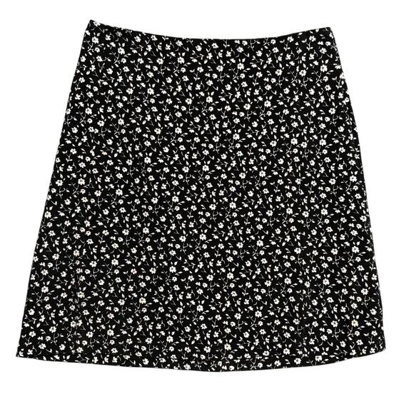Brandy Melville Floral Mini "Cara" Skirt Black White Polyester O/S - Picture 1 of 9